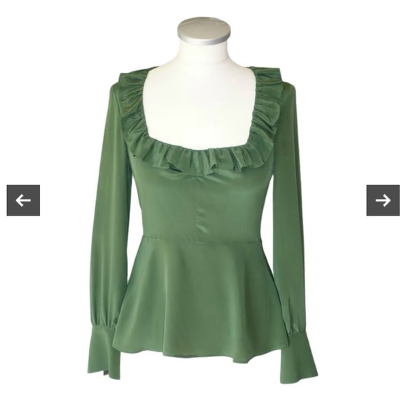Alexa Chung emerald green silk blouse - Picture 10 of 10